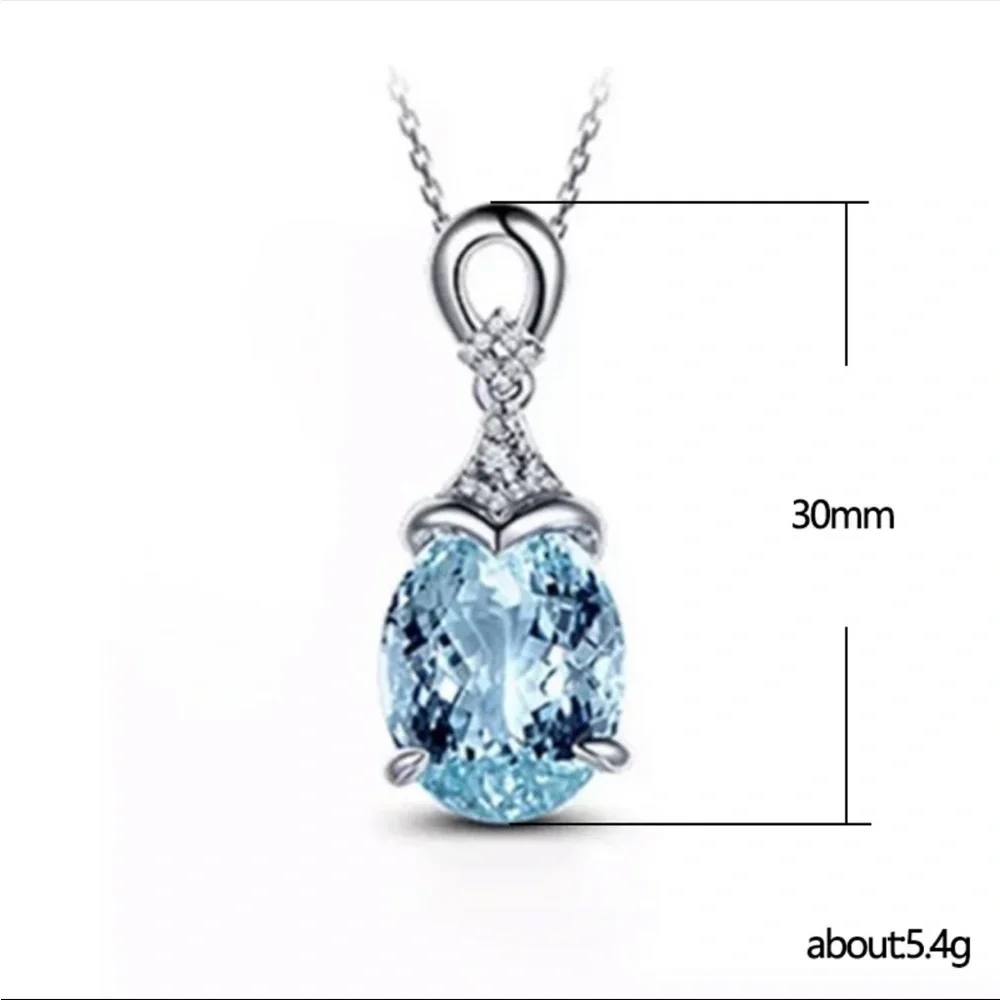 New Luxury Blue Color Pear  Necklaces for Women Anniversary - Picture 6 of 6